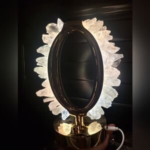 White Quartz Crystals Gold Light